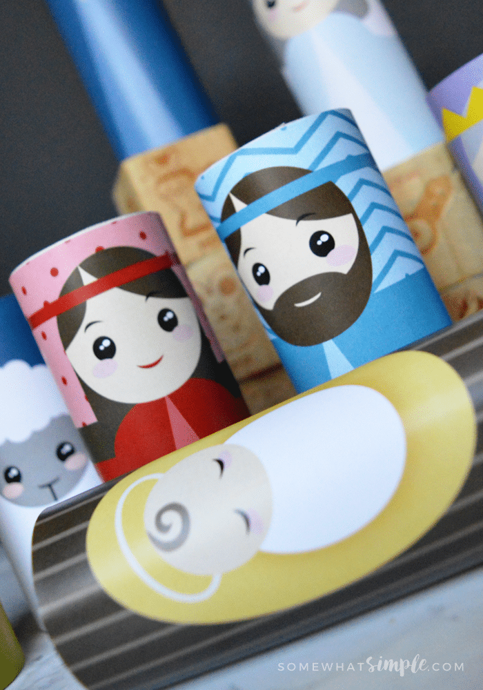 A Mary, Joseph and Baby Jesus toilet paper roll craft