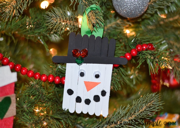 Easy Popsicle Stick Snowman Ornament Craft Somewhat Simple