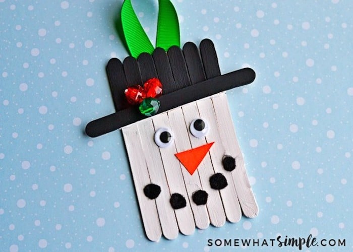 Easy Popsicle Stick Snowman Ornament Craft Somewhat Simple