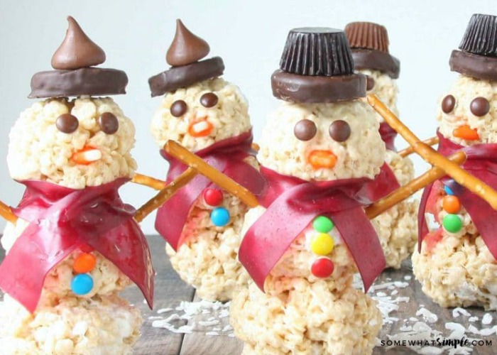 Snowman Rice Krispie Treats