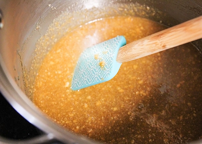 a bowl of a melted butter mixture