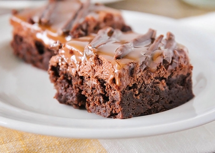 two Milky Way Brownies on a plate