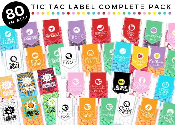 Tic Tac Stickers - Printable Labels MEGA PACK | Somewhat Simple
