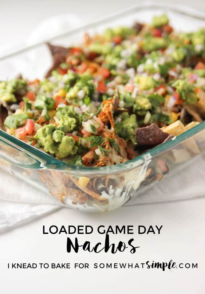 These game day loaded nachos are packed full of flavor, easy to make, and perfect for sharing with friends! via @somewhatsimple