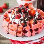 pink velvet waffles