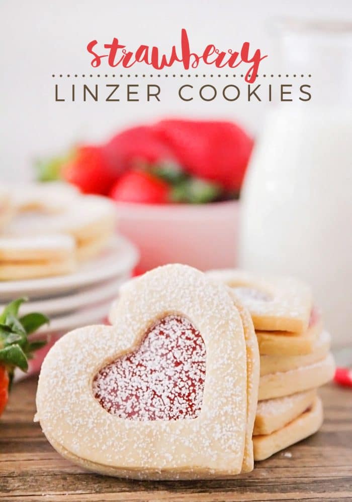 These beautiful and delicious strawberry linzer cookies are simple to make, and perfect for sharing with those you love! via @somewhatsimple
