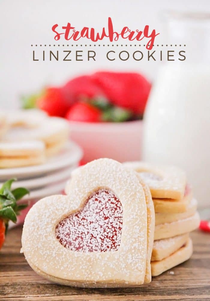 These beautiful and delicious strawberry linzer cookies are simple to make, and perfect for sharing with those you love! via @somewhatsimple