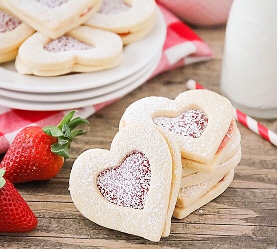 Strawberry Linzer Cookies