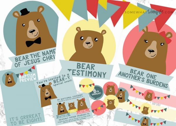 Three Bears of Baptism Printables Kit for baptism preview nights