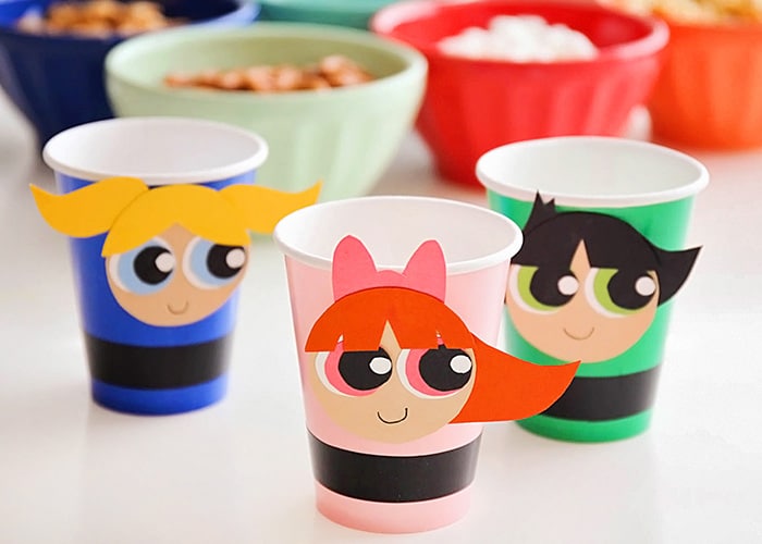 party cups that look like the powerpuff girls