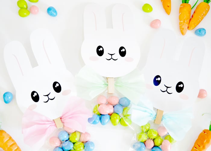 Easter Bunny Treat Bag Toppers (Printable) - Somewhat Simple