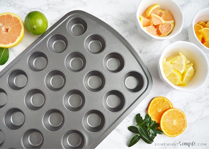 Drink-Ready Muffin Tin Lemon Ice