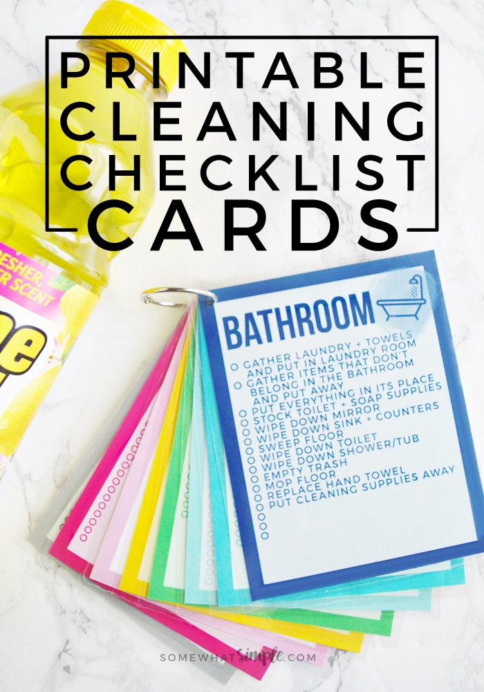 If you've got Spring Cleaning on the brain, these colorful Printable Cleaning Checklist Cards will help you tackle your goals! via @somewhatsimple