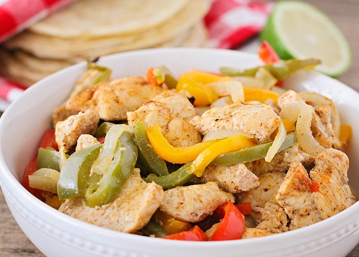 Sheet Pan Chicken Fajitas bowl