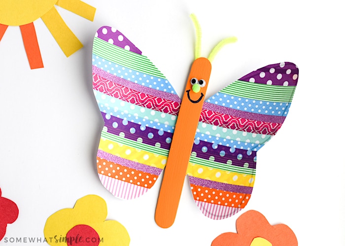 Washi Tape Butterflies Craft Somewhat Simple