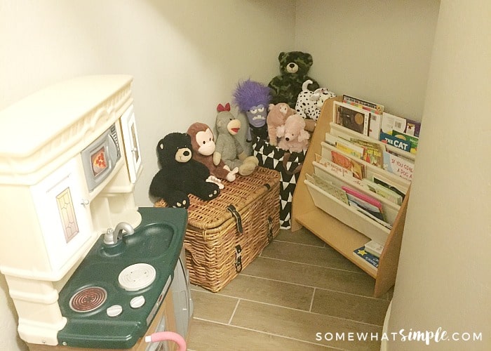 under stairs closet playroom