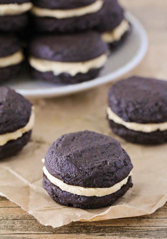 These sweet and rich chocolate peanut butter sandwich cookies are the perfect indulgent treat to satisfy that sweet tooth!