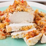 plated bruschetta chicken