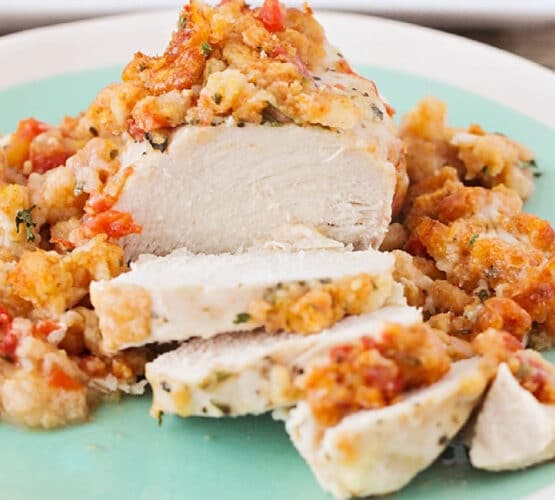 plated bruschetta chicken
