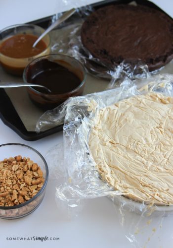 ingredients for snickers ice cream pie