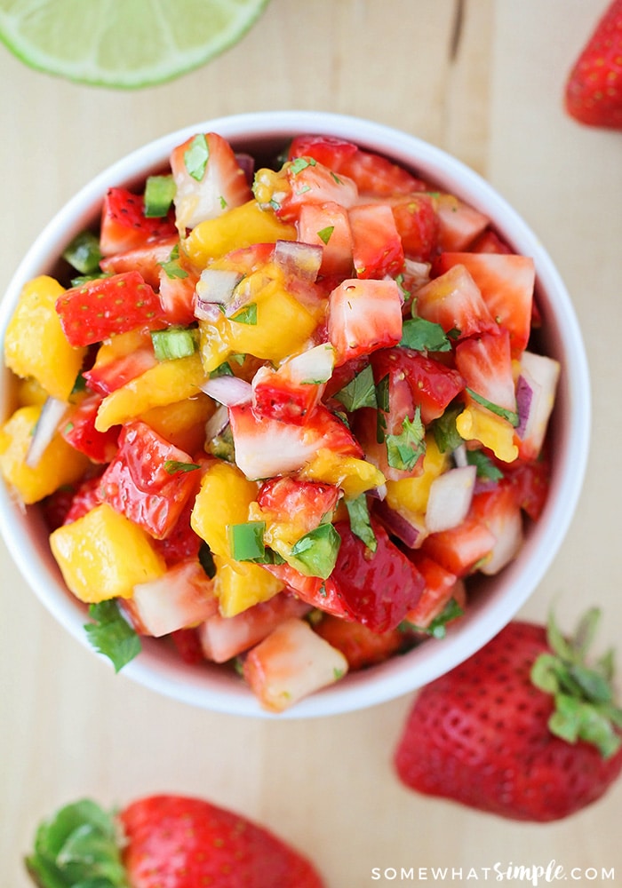 a fresh strawberry and mango salsa recipe