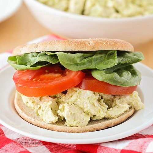 Quick and Easy Pesto Chicken Salad Sandwich Somewhat Simple