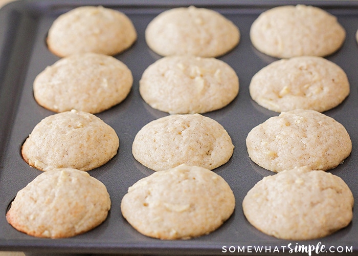 a pan of freshly baked muffins