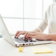 woman blogging at the computer