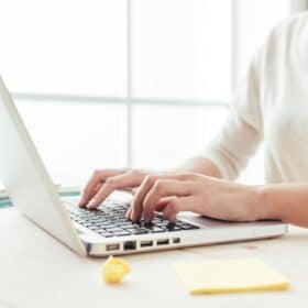 woman blogging at the computer