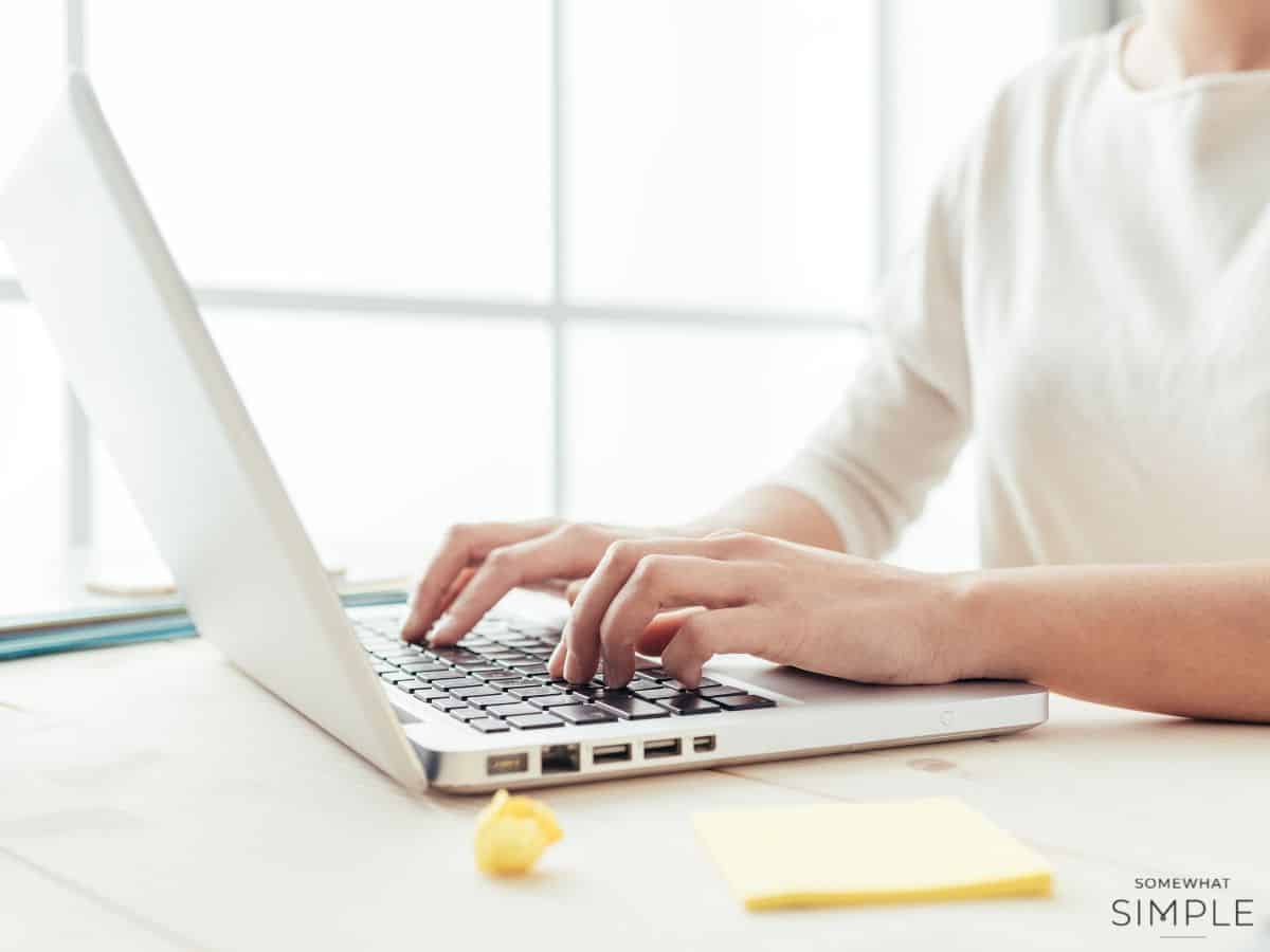 woman blogging at the computer