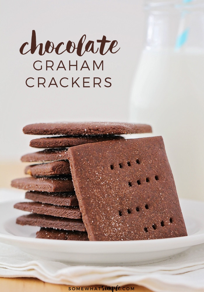 This EASY homemade chocolate graham cracker recipe will have you never wanting to buy store-bought graham crackers again! via @somewhatsimple