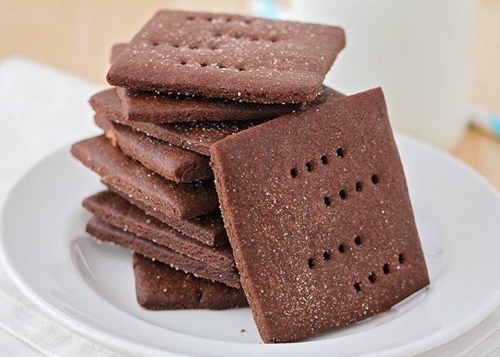 These homemade chocolate graham crackers are way better than store-bought! They're so easy to make, and the perfect after-school snack!