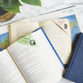 printable bookmarks on open books