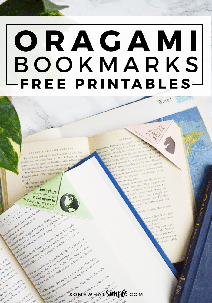 Kids and adults alike will love making and using these clever free printable bookmarks! Come make your own Origami Bookmarks! via @somewhatsimple