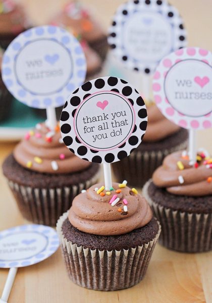 Thank You Cupcakes - Printable Toppers - Somewhat Simple