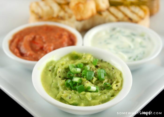 dip recipes on a white plate