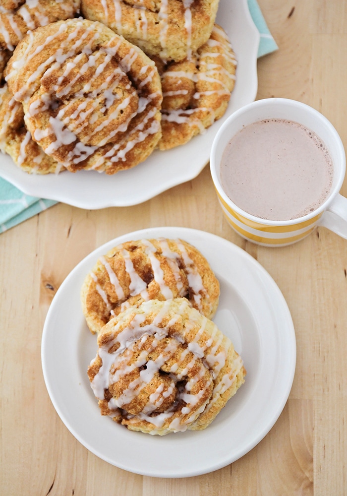 a plate with 2 cinnamon scones