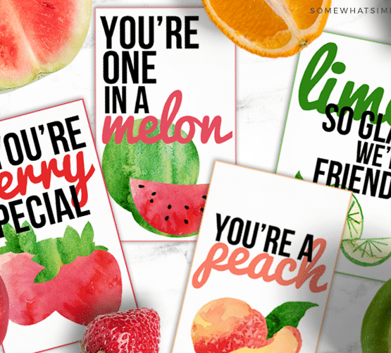 4 gift tags with fruit puns on them