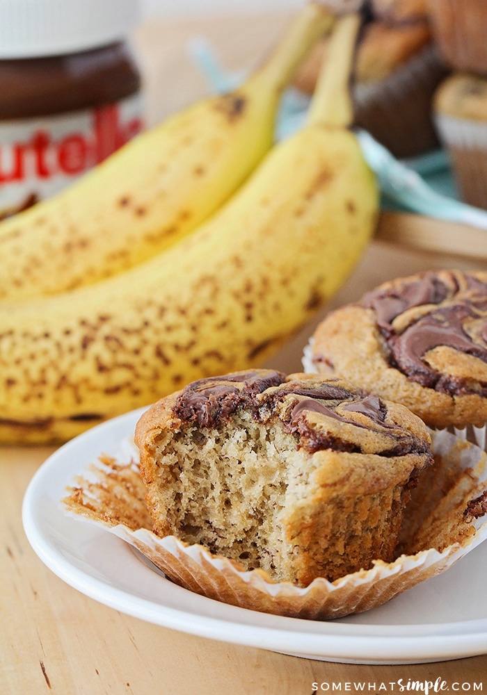 These tender and sweet nutella banana muffins are the perfect combination of two delicious flavors! They're so easy to make and so delicious too!