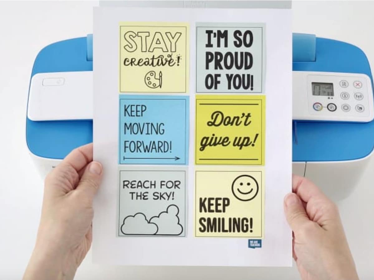 printable notes of encouragement by a printer