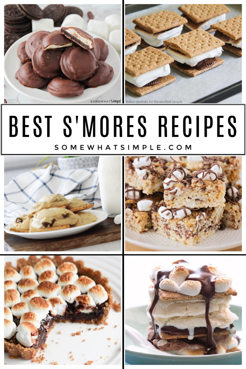 collage of 6 smores recipes