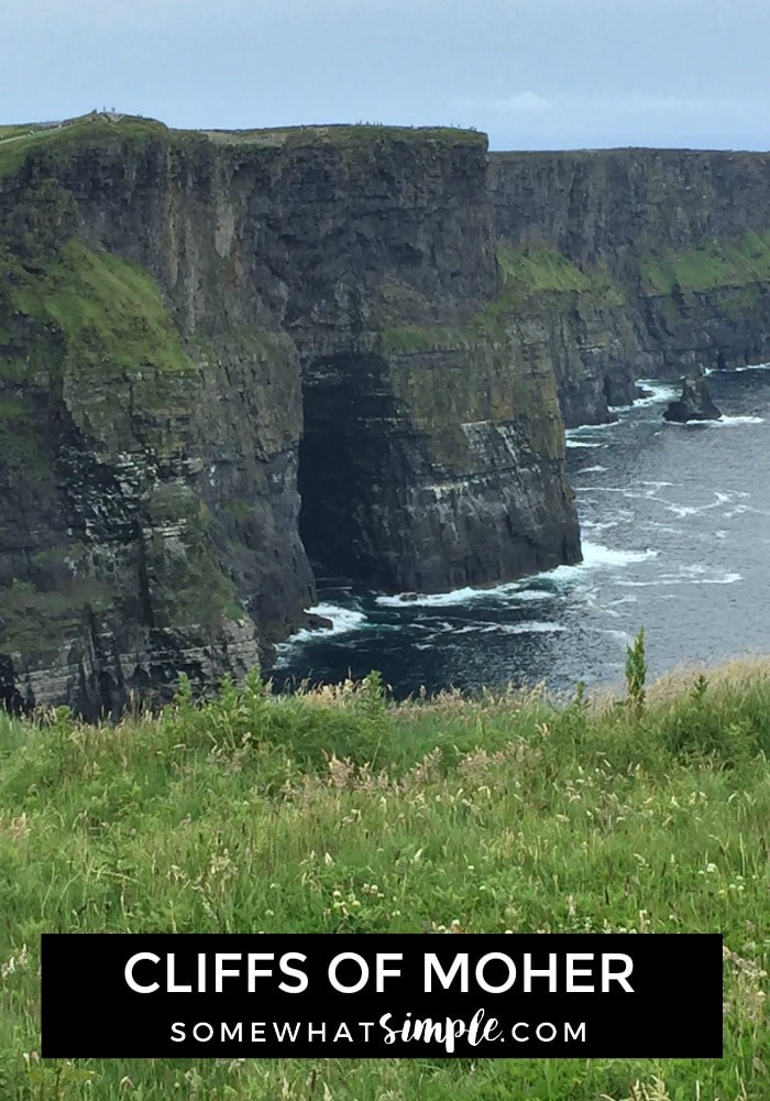 Looking down the coastline at the Cliffs of Moher in western Ireland