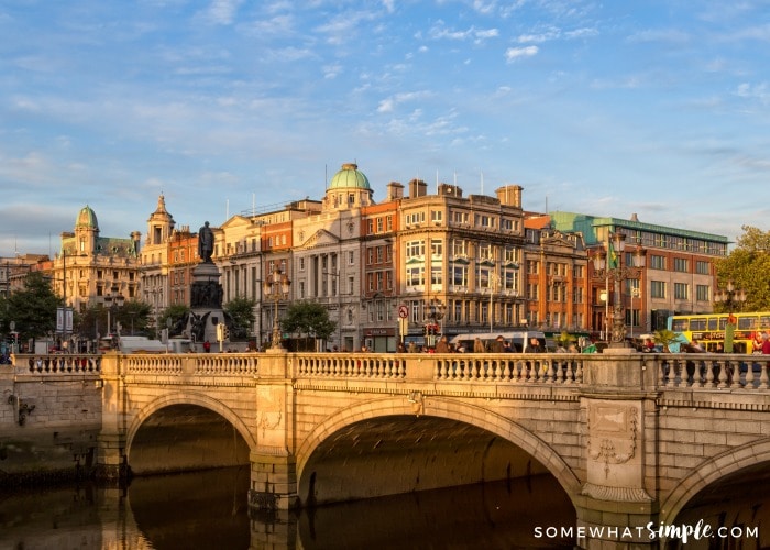 a bridge crossing the river in Dublin Ireland