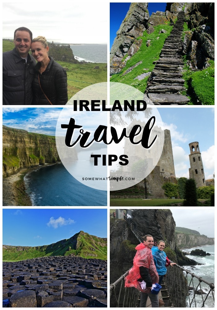 a collage of the best places to go and things to see with the words Ireland Travel Tips written in the middle of the image