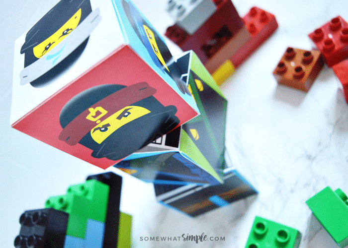 Lego Ninjago Printables made into paper cubes