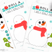 printable roll a snowman dice game for kids