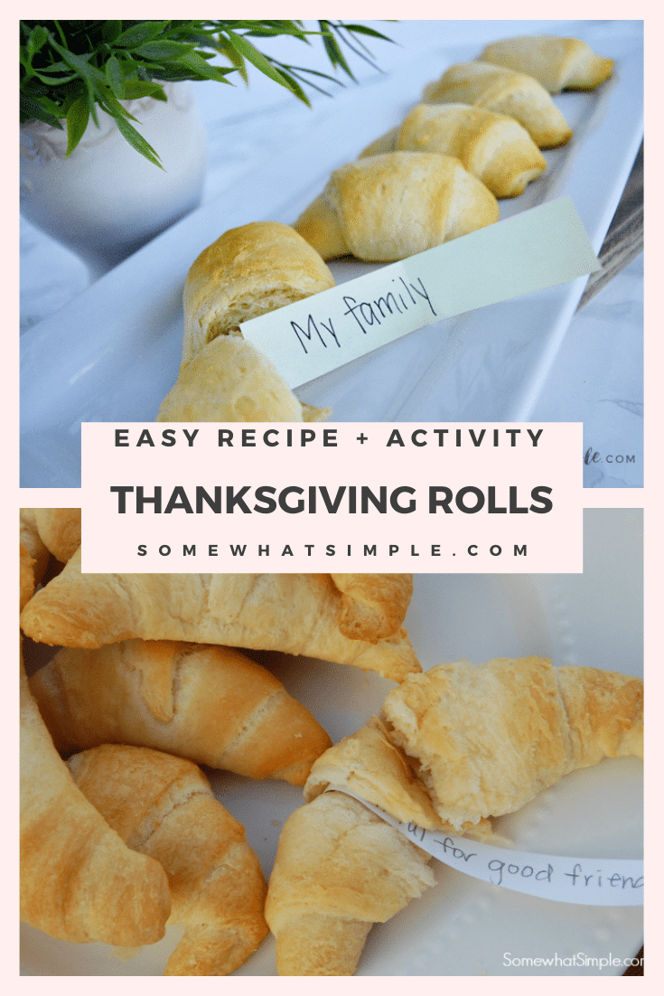 Thankful Thanksgiving Rolls are a delicious way to share your gratitude this holiday season! Here are 3 ways to make them! via @somewhatsimple