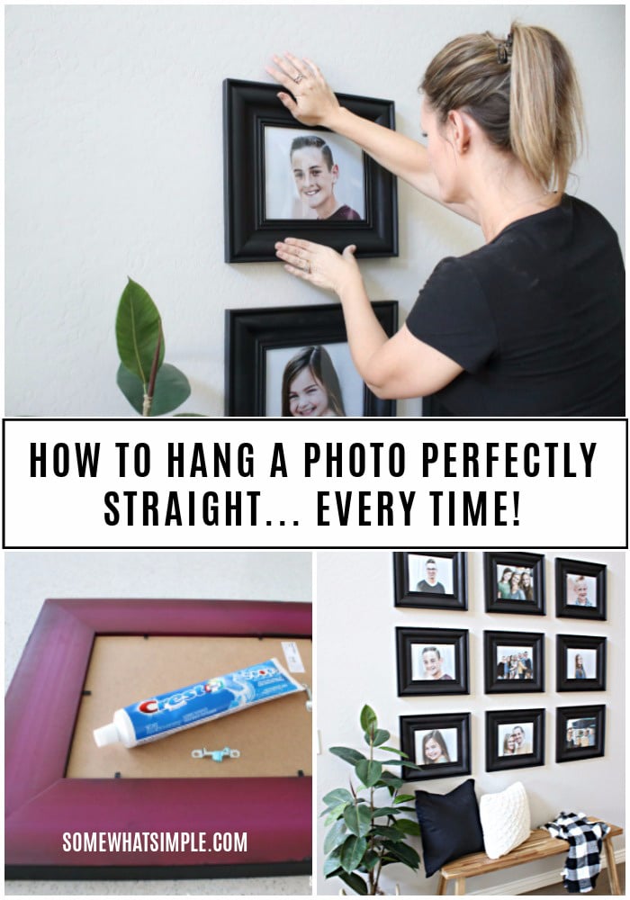 How to hang a picture without making hundreds of holes in your walls! Get it right the 1st time with one simple tip that changes everything!!! via @somewhatsimple