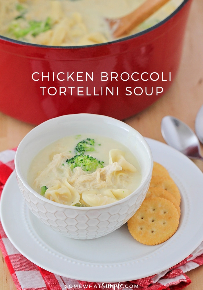 This chicken broccoli tortellini soup is a delicious and healthy meal that's ready in under thirty minutes. It's the perfect cozy dinner for a winter night! 