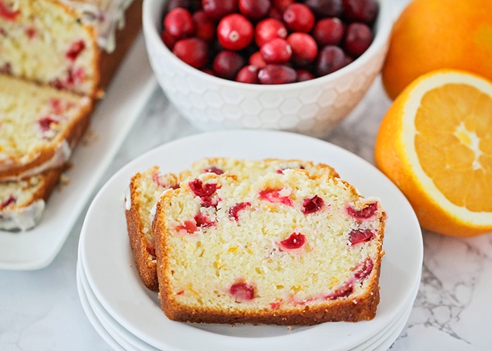 This delicious cranberry orange sweet bread is so easy to make and perfect for parties or gifting! It's so tender and sweet and loaded with cranberries!